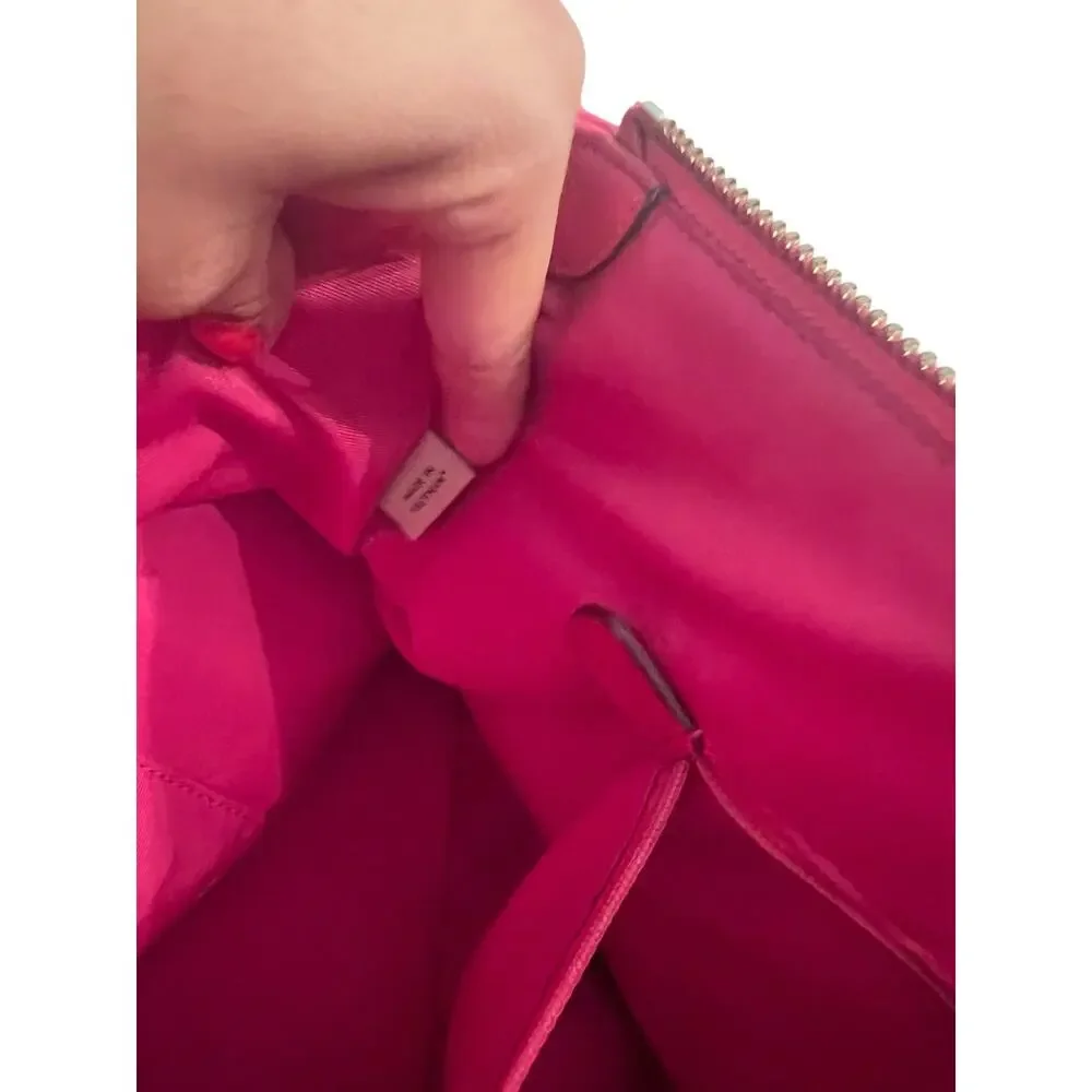 Coach Ava II Pebbled Leather Large Fuschia Gold Hardware Tote Purse